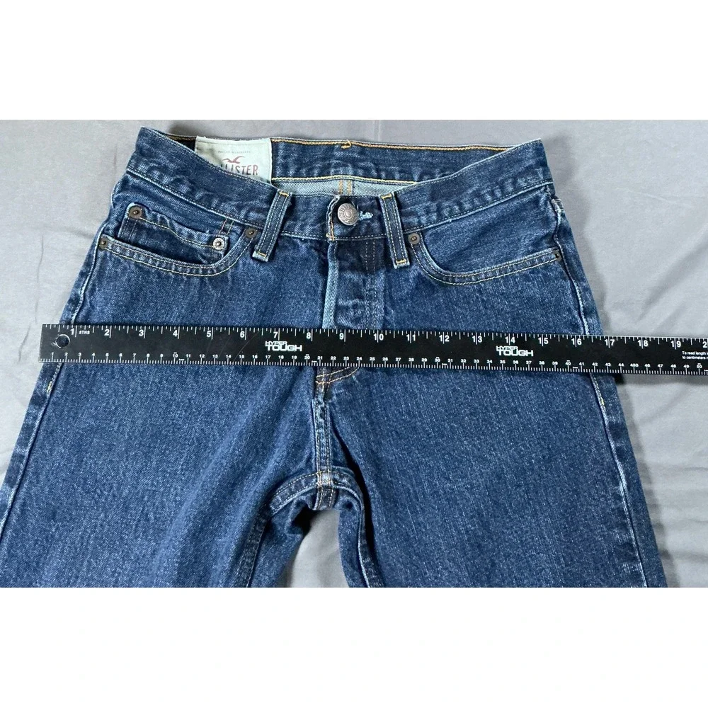 Hollister Skinny Jeans Mens 28x30 Dark Wash Button Fly Denim Blue